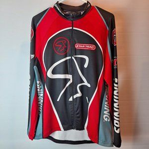 Men's Spinning Cycling Jersey Full Zip Long Sleeves Size M